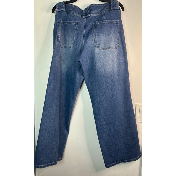 Blue Spice Y2K Wide Leg Jeans Size 13 Low Rise Loose Fit Baggy 2000s Denim - Picture 2 of 9